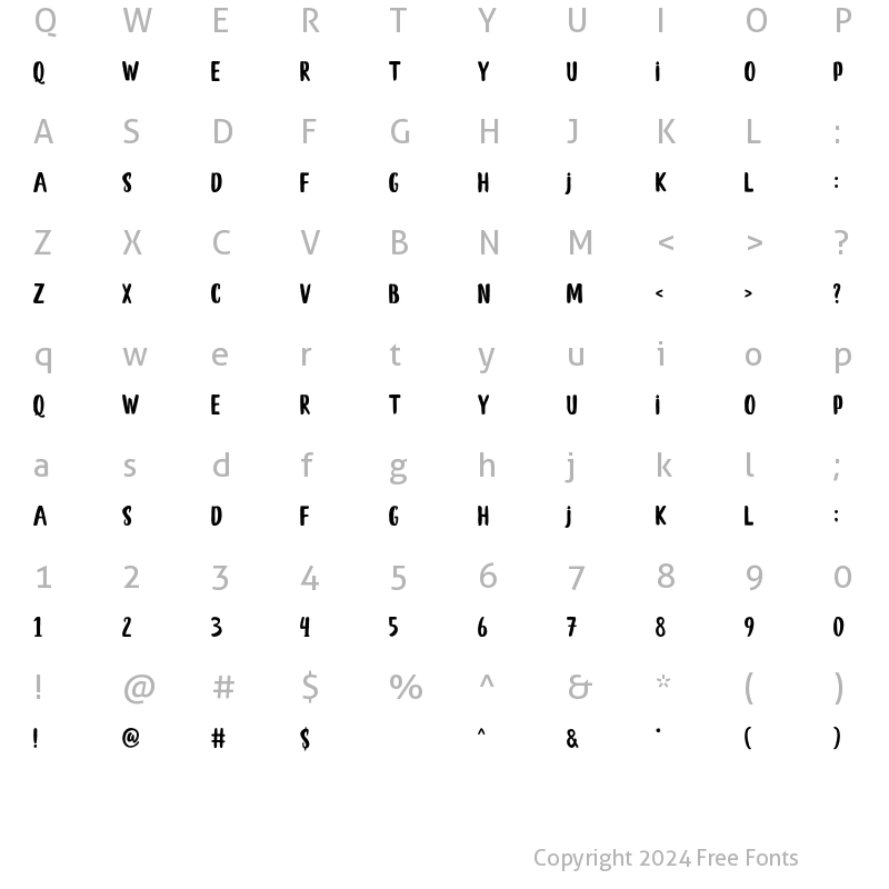 Character Map of The Minier Regular