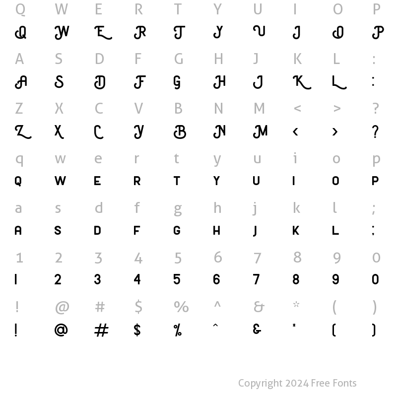 Character Map of The Mortages Regular