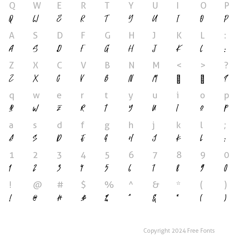 Character Map of The Noerman Regular