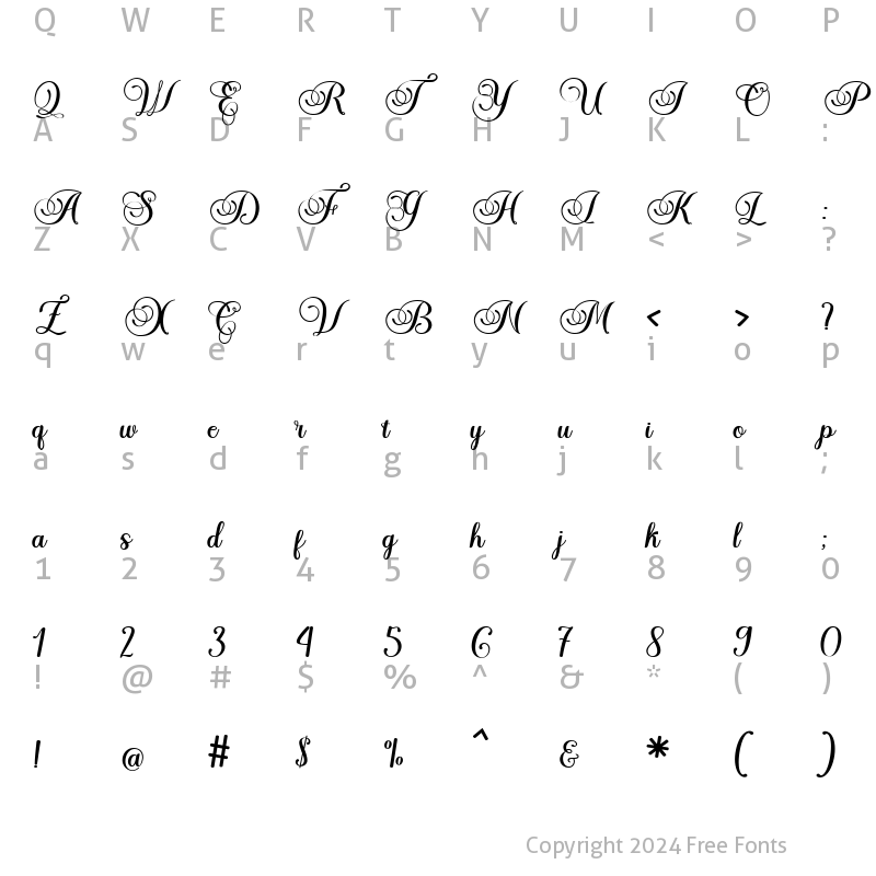 Character Map of The Piraglen Bold