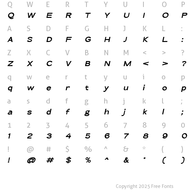 Character Map of The Qlickers Bold Italic