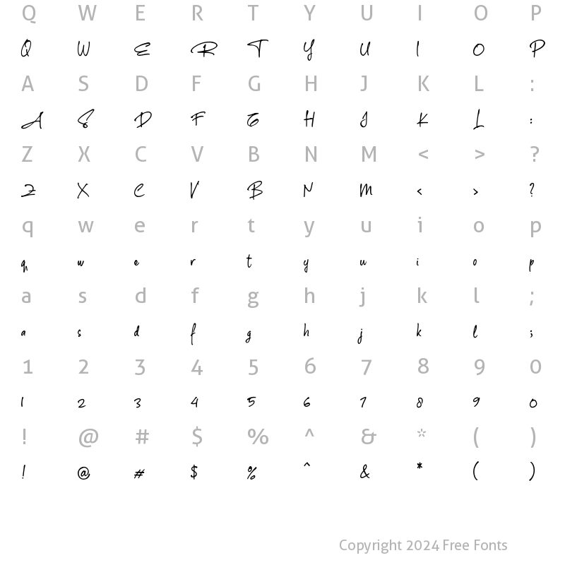 Character Map of The Rambler Regular