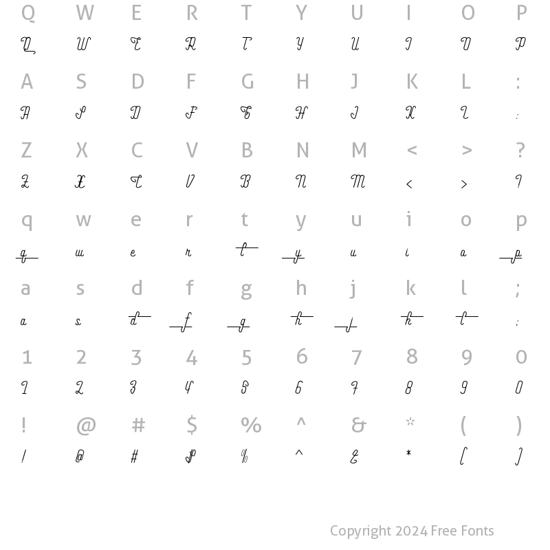 Character Map of The Religion Alt Regular