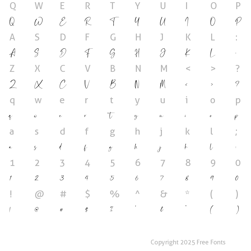 Character Map of The Rickon Regular