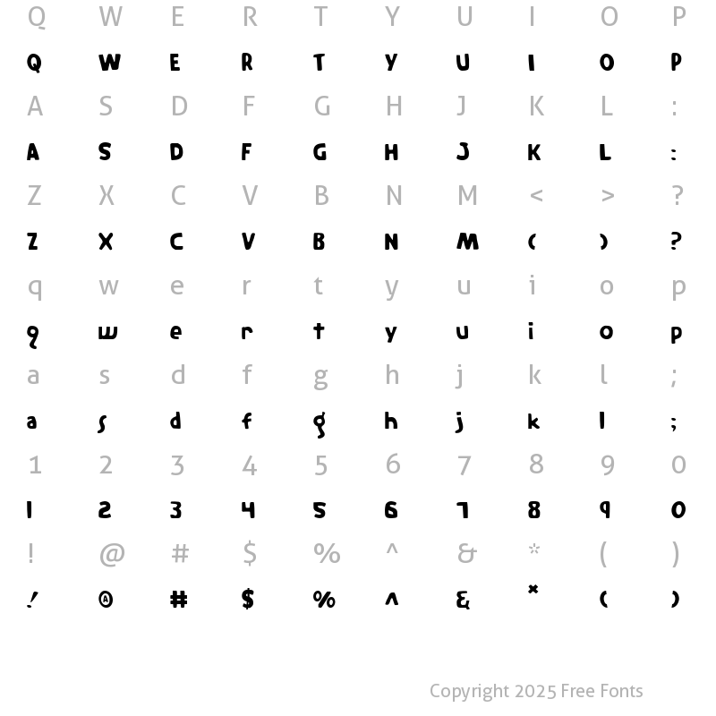 Character Map of The Rifleman Regular