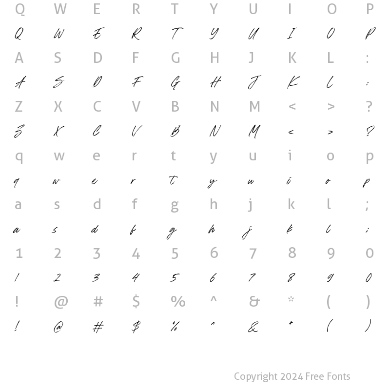 Character Map of The Roletta Slant