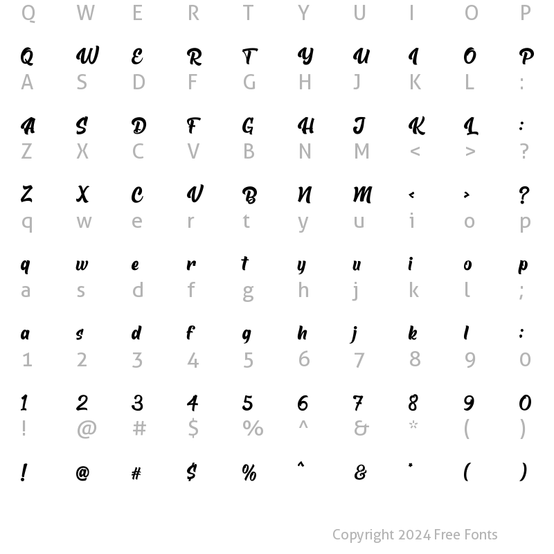 Character Map of The Rughton Script 02 Regular