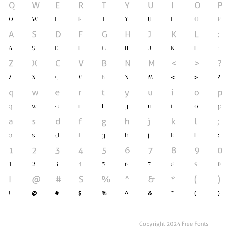 Character Map of The Ruttmey Regular