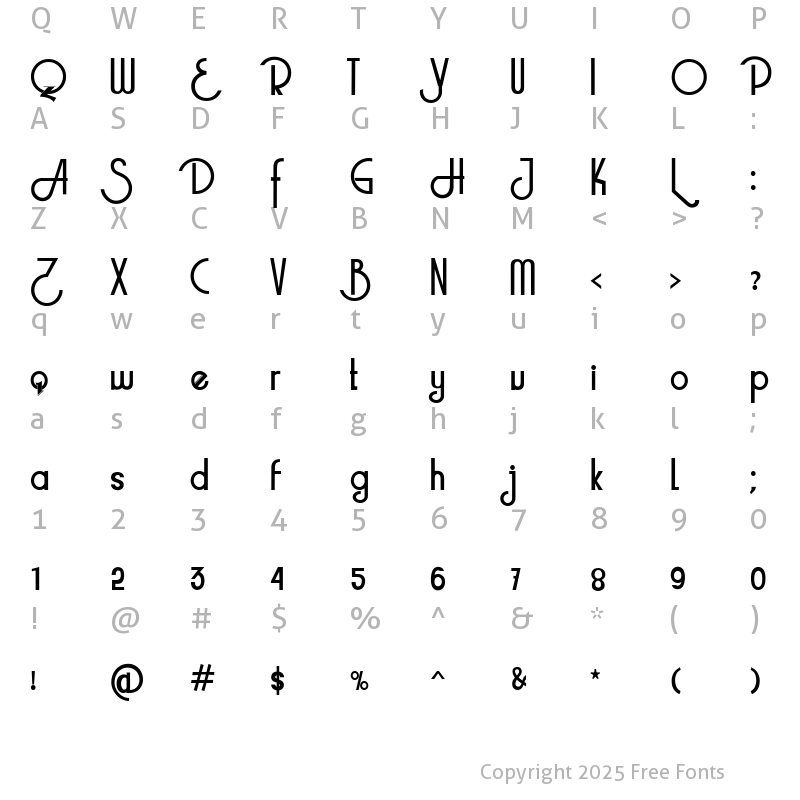 Character Map of the Sallmode Regular