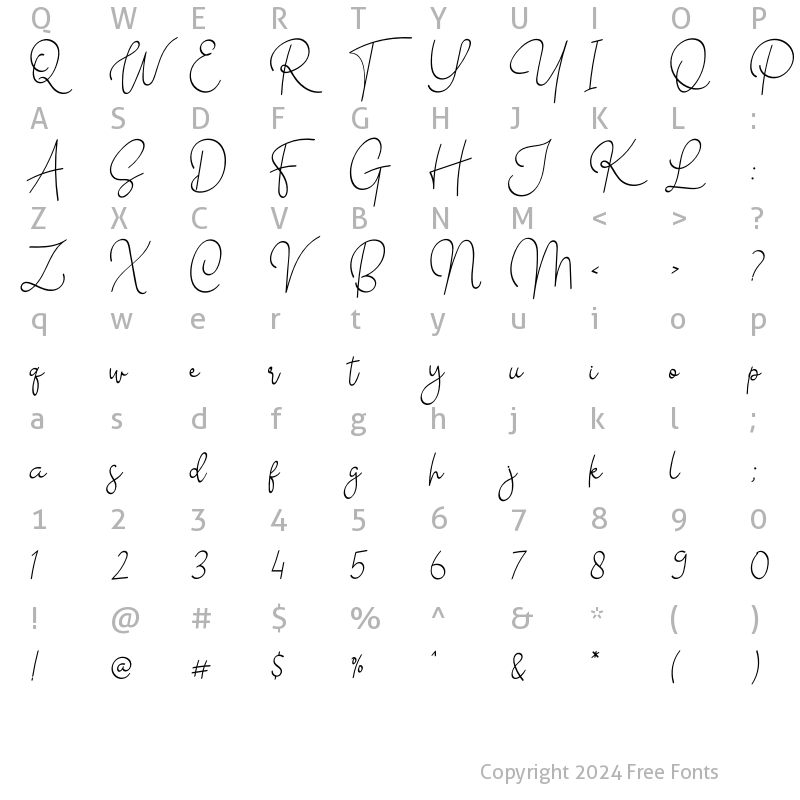 Character Map of The School Regular