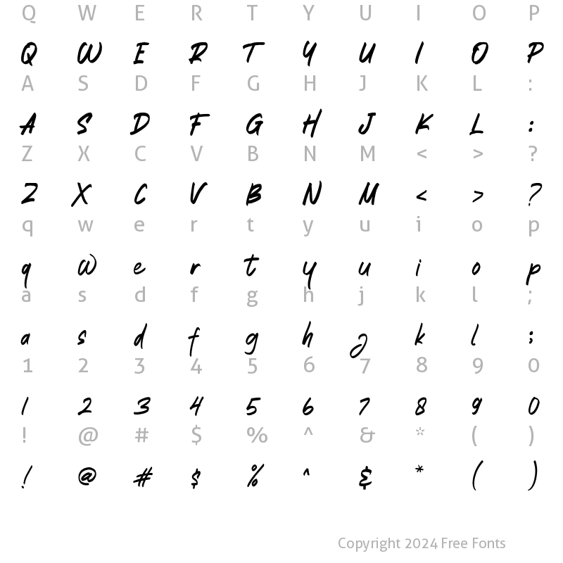 Character Map of THE SHOCKER Regular