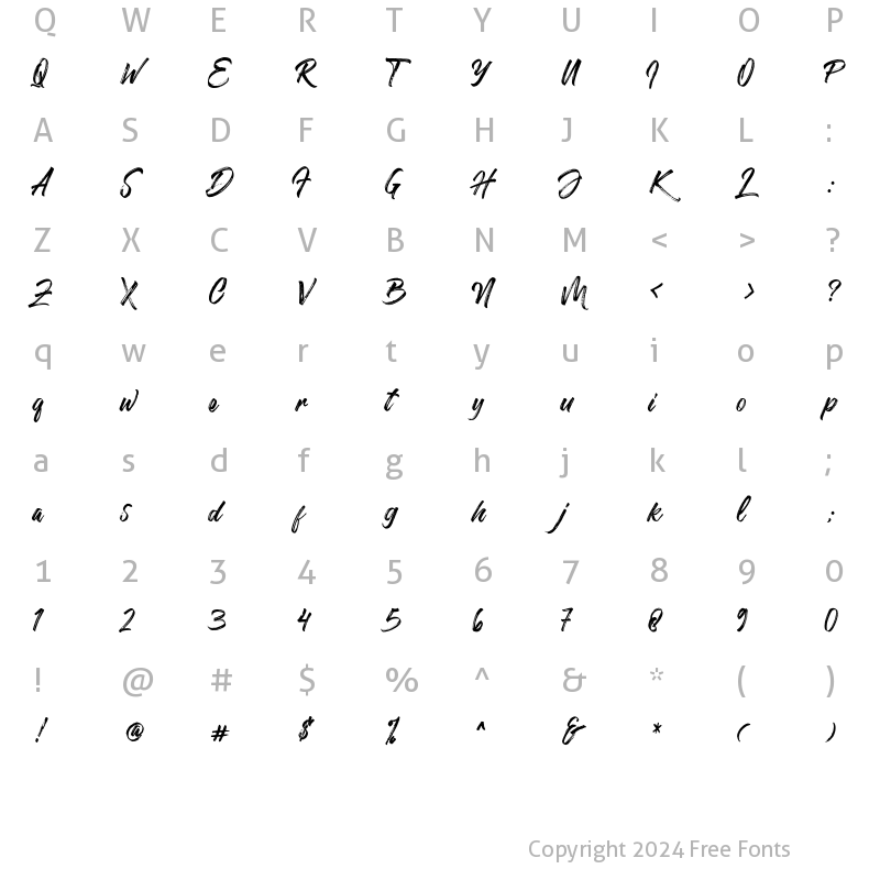 Character Map of The Shooter Regular