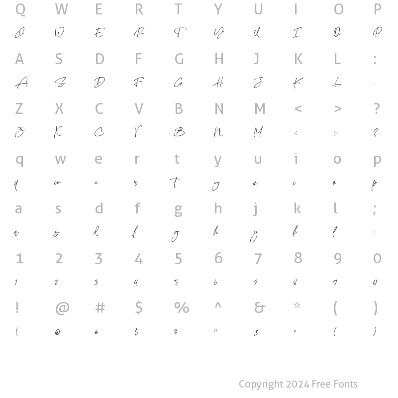 Character Map of The Skytripe Regular