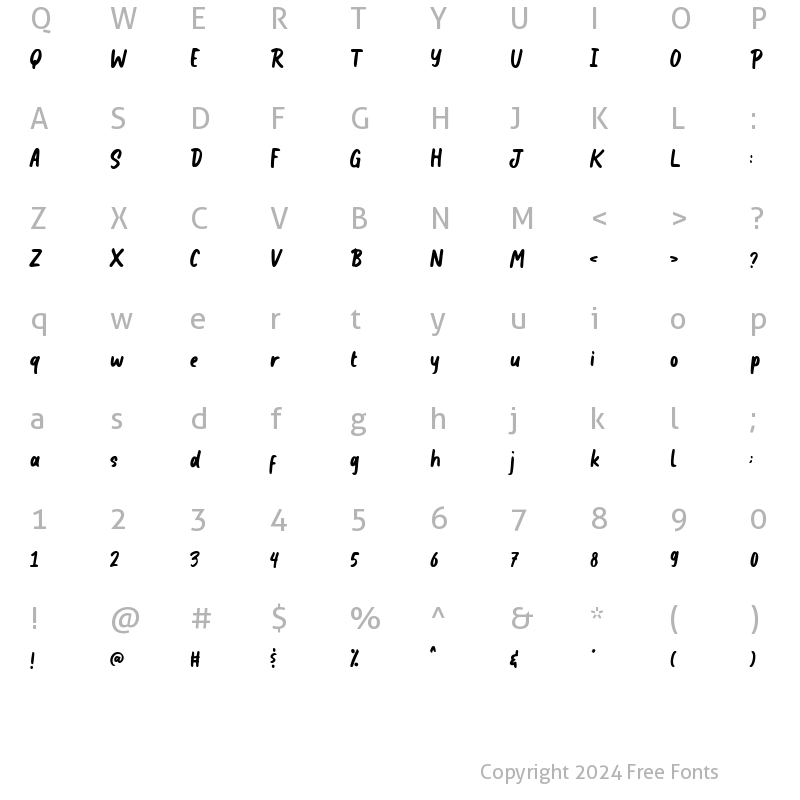 Character Map of The Snowday Regular