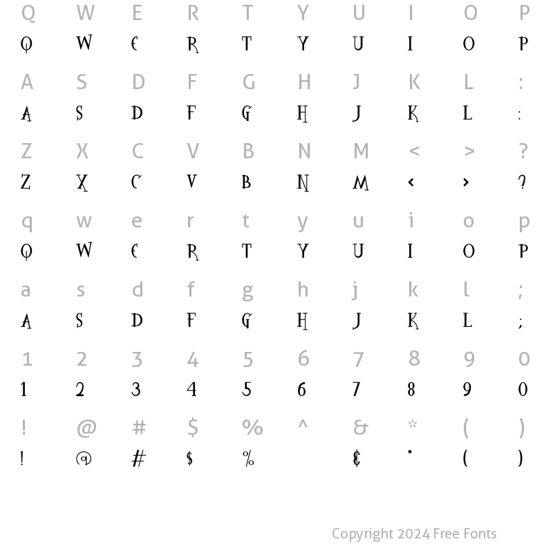 Character Map of The Spooky Time Regular