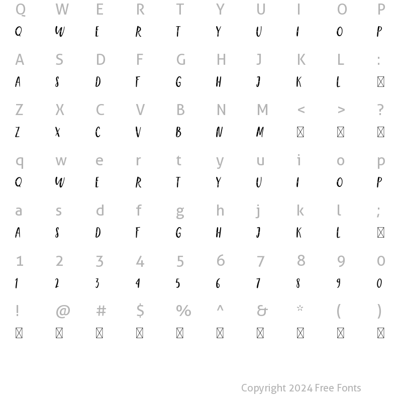 Character Map of The Succulent Flower Regular