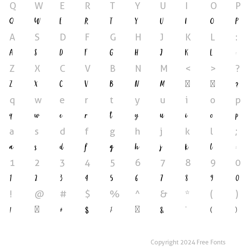 Character Map of The Succulent Font Regular