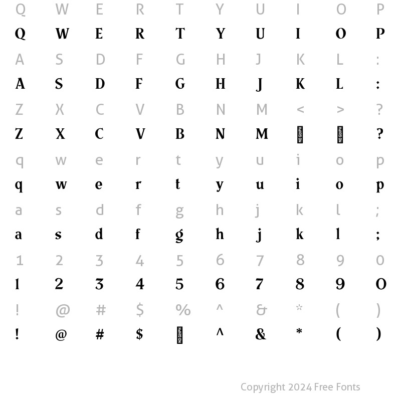 Character Map of The Telegraph Regular