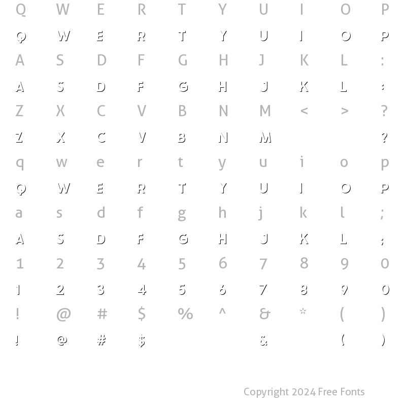 Character Map of The USA - Shadow Regular