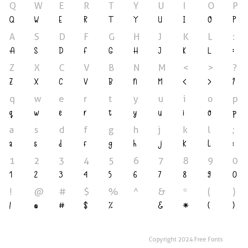 Character Map of Thealita Bold