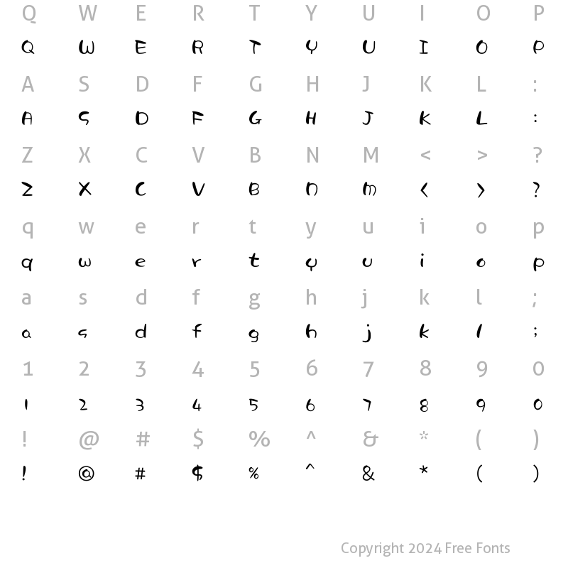 Character Map of THEDonguri Regular