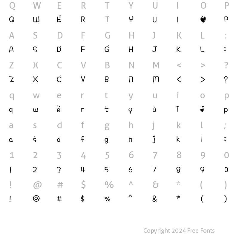 Character Map of THEDugeun Regular