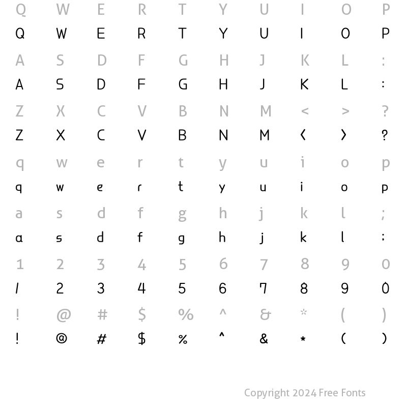 Character Map of THEFork Regular