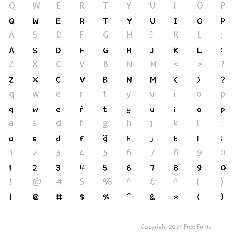 Character Map of THEFoxspacebetween Regular