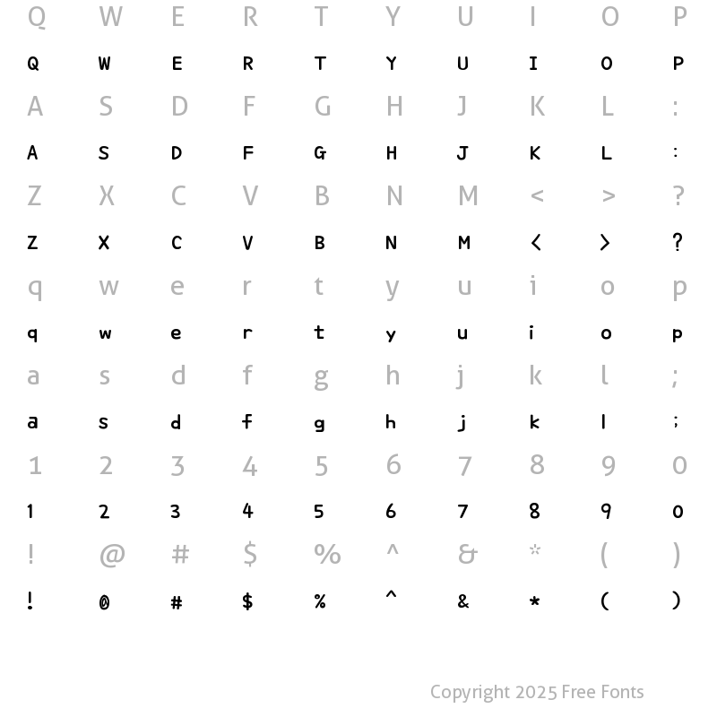 Character Map of THEGomap Regular