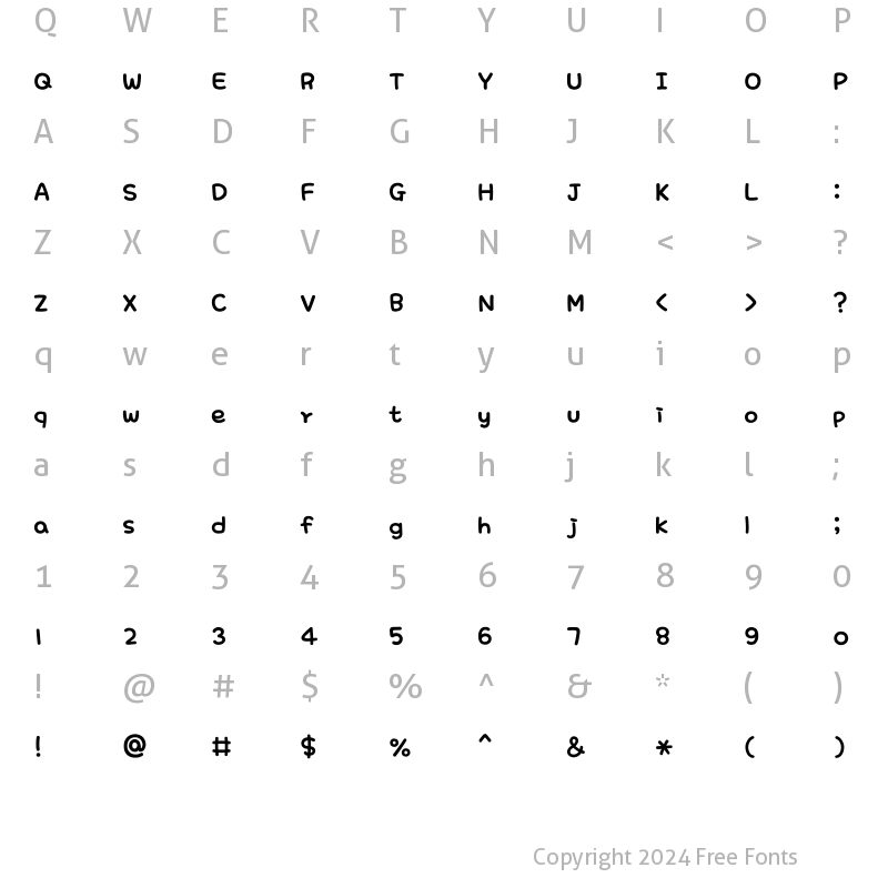 Character Map of THEKidbutterfly Regular