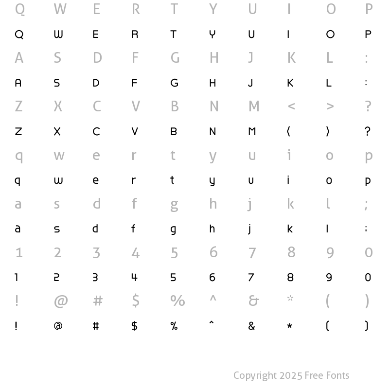 Character Map of THEKkak Regular