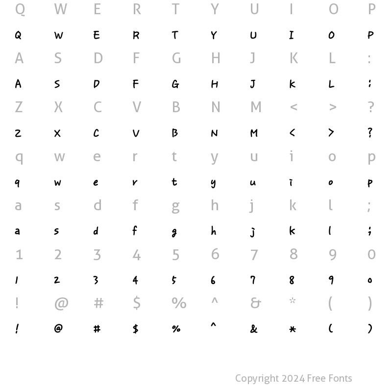 Character Map of THELovespring Regular