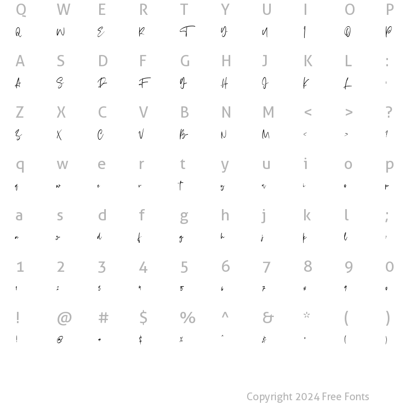 Character Map of Theodorlane Regular