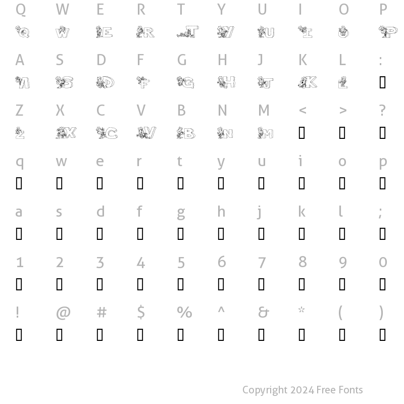 Character Map of ThePerfectMan Regular