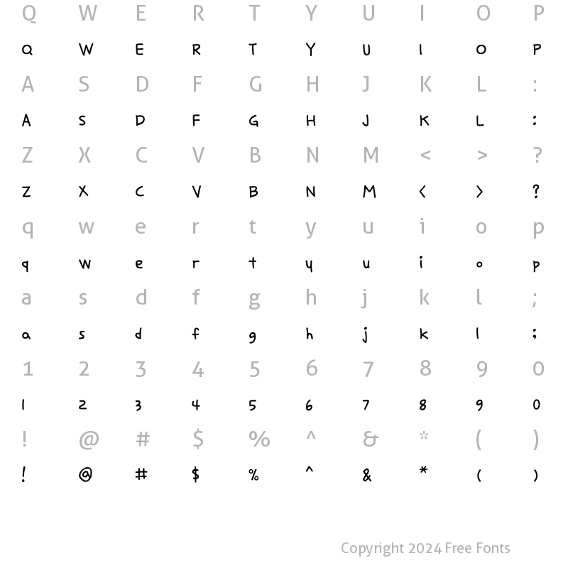 Character Map of THEPure Regular