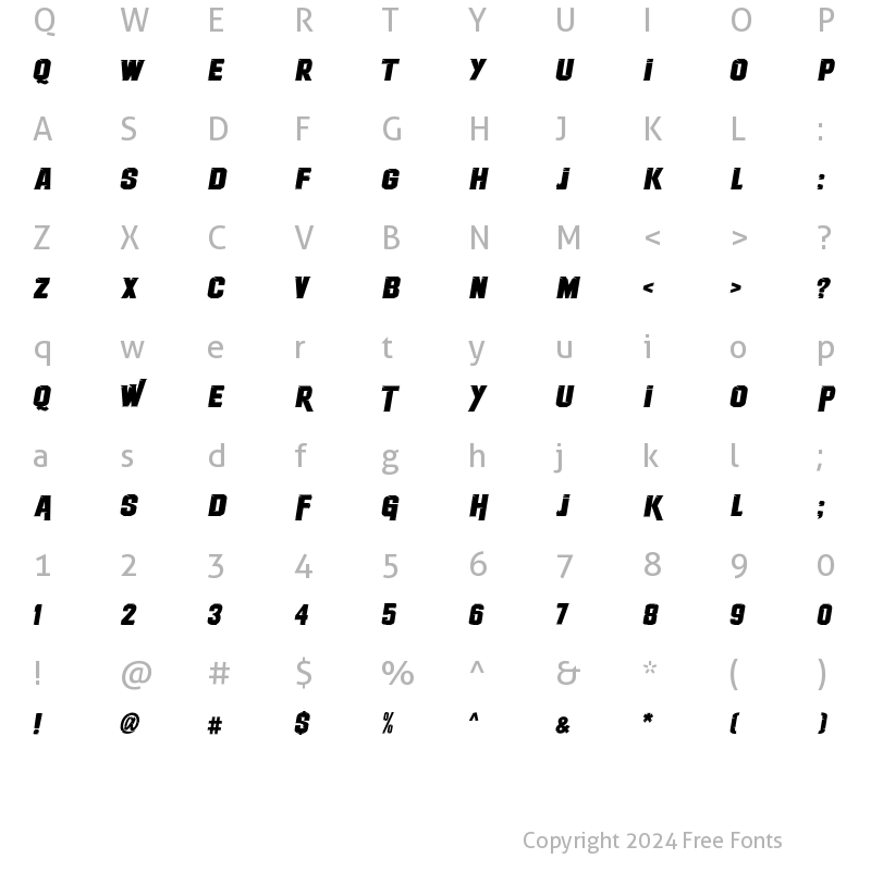 Character Map of Therace Regular