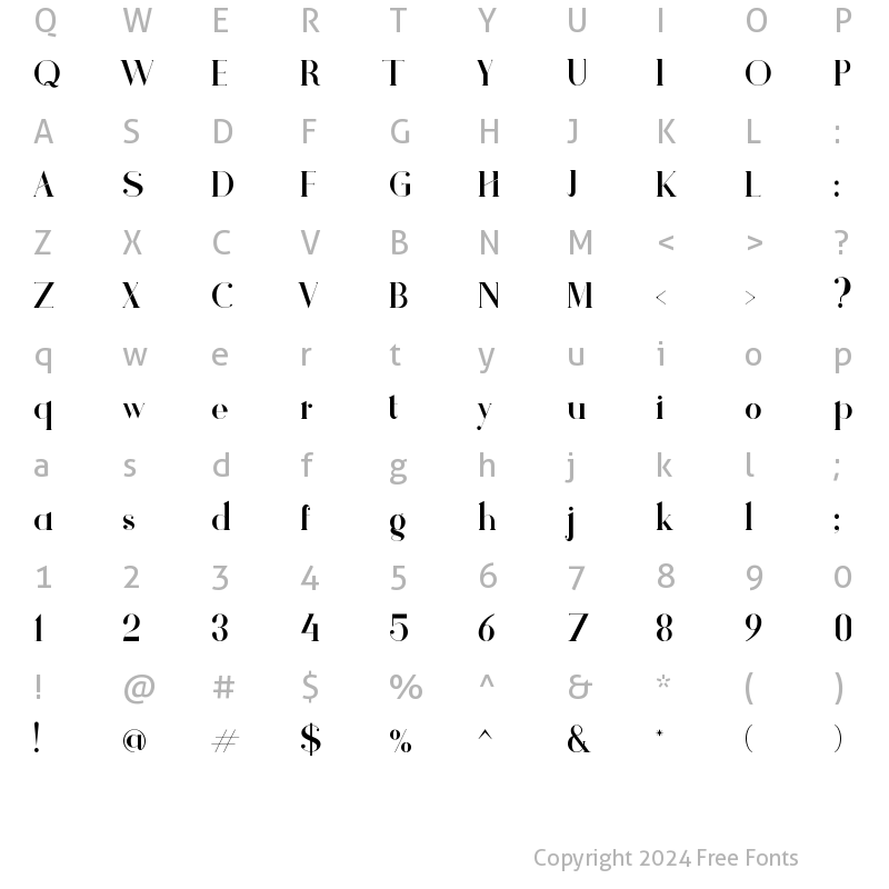 Character Map of Theramy Regular