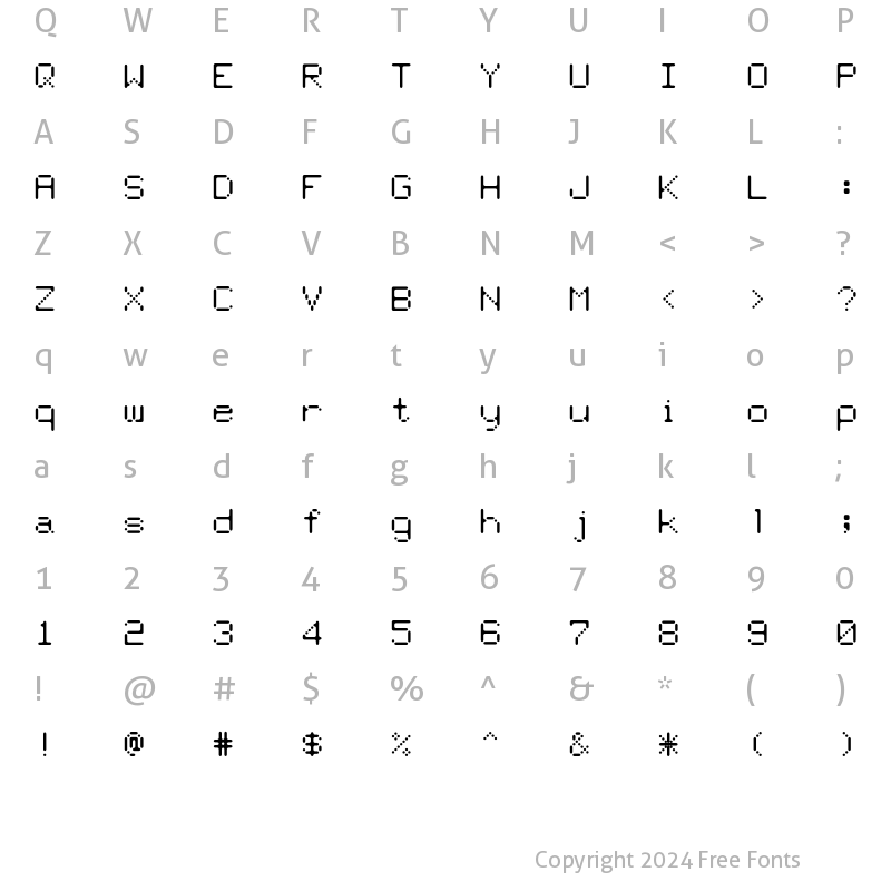 Character Map of Therm Dot Regular