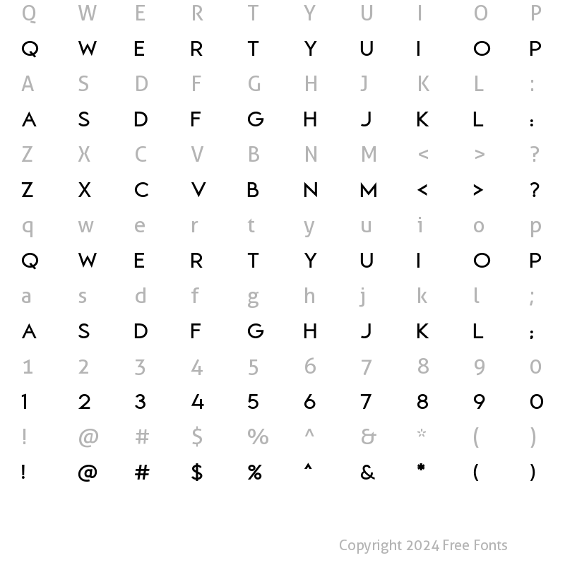 Character Map of Thermidava Bold