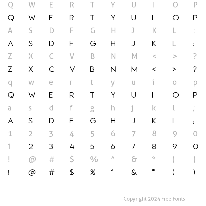 Character Map of Thermidava Regular