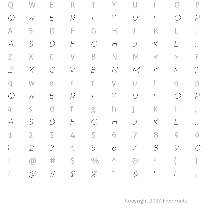 Character Map of Thermidava Thin