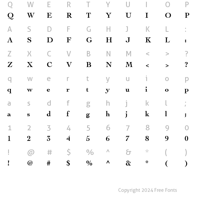 Character Map of Thesis SSi Bold