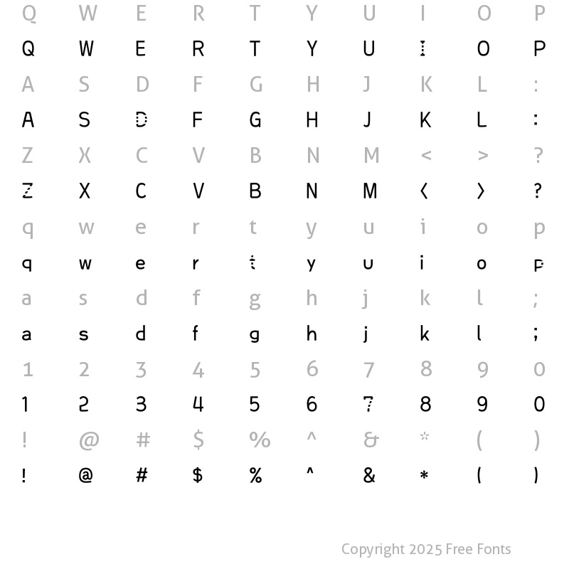 Character Map of THEStripe Regular