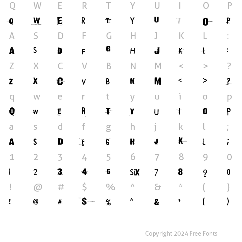 Character Map of They're coming to take me away Regular