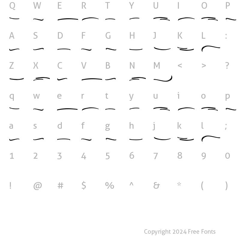 Character Map of Thillends Swash Regular