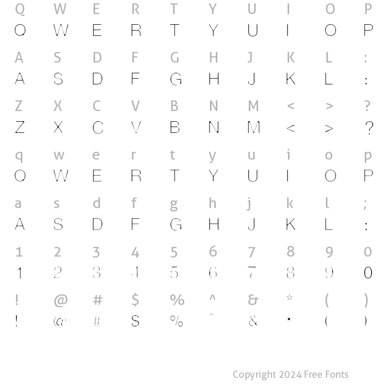 Character Map of ThinMan Medium