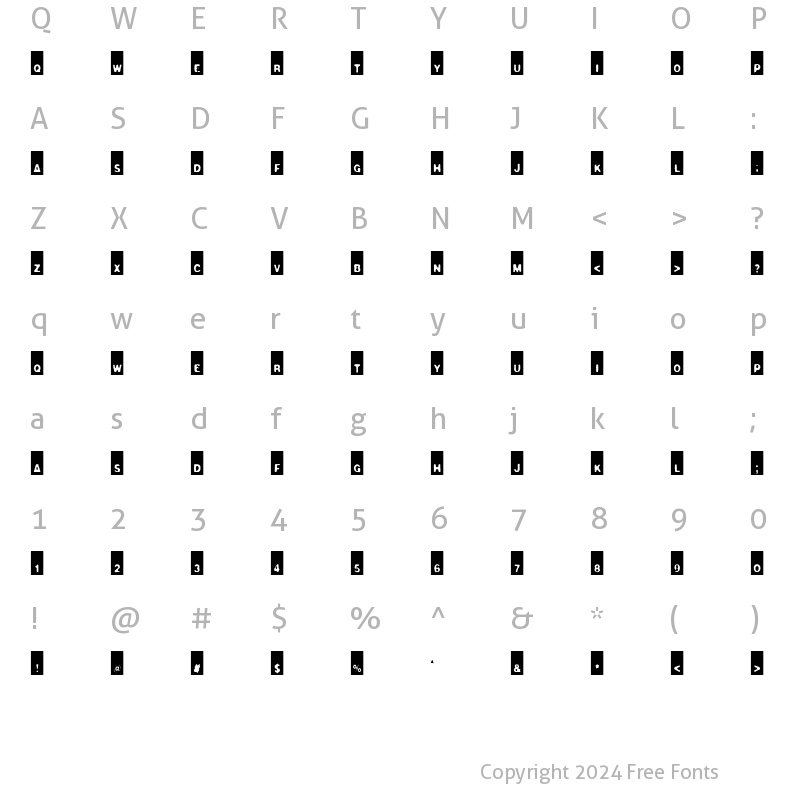 Character Map of Thinman Regular