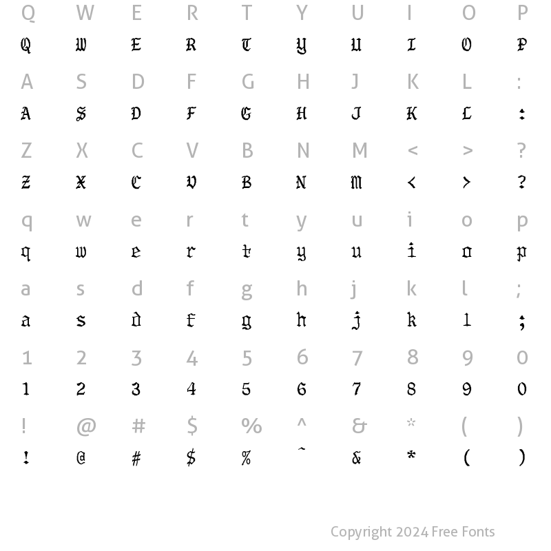 Character Map of Third Stone Bold Regular