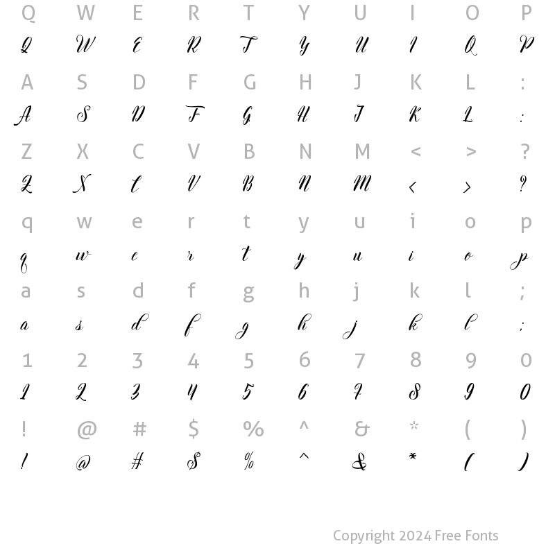 Character Map of Thirteenth Alt2 Regular