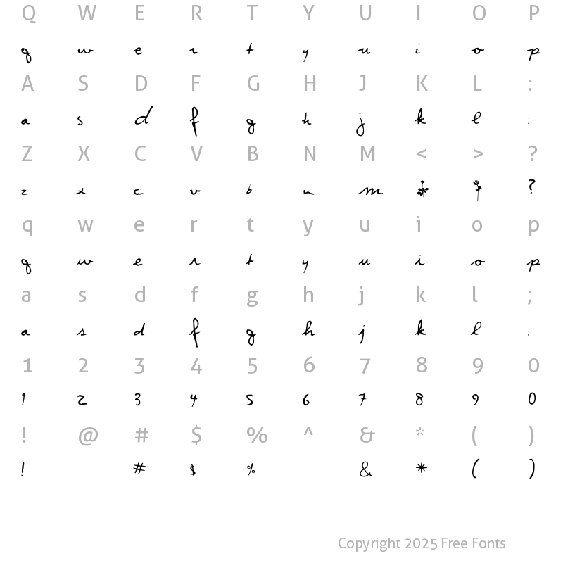 Character Map of ThirtyEight Regular